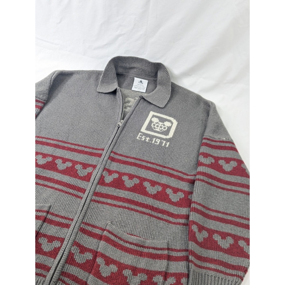 Disneyland Resort Spirit Jersey‎ Sweater Heavy Knit Cardigan Button Front Large
